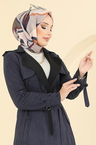 moda selvim Omuzu Apolet Detaylı Süet Kap 4277AL357 Laci - Thumbnail