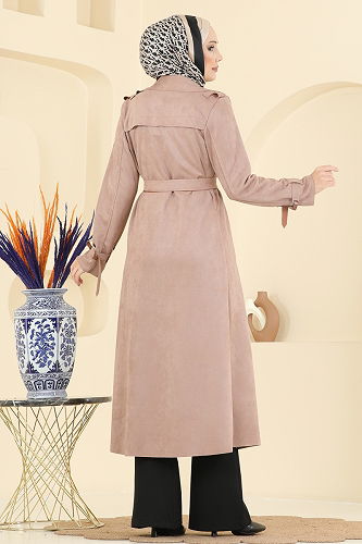 moda selvim Omuzu Apolet Detaylı Süet Kap 4277AL357 Vizyon - Thumbnail