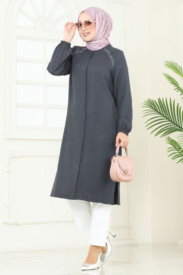 Modaselvim Tunik Omzu Taşlı Sofia Tunik 3124HBS856 Antrasit