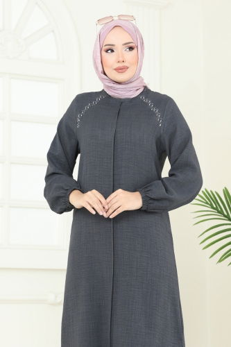 moda selvim Omzu Taşlı Sofia Tunik 3124HBS856 Antrasit - Thumbnail