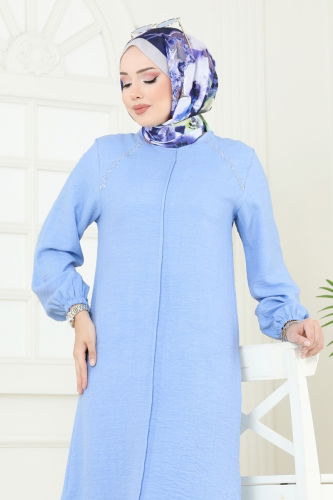 moda selvim Omzu Taşlı Sofia Tunik 3124HBS856 Bebe Mavisi - Thumbnail