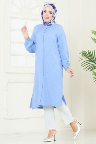 moda selvim Omzu Taşlı Sofia Tunik 3124HBS856 Bebe Mavisi - Thumbnail