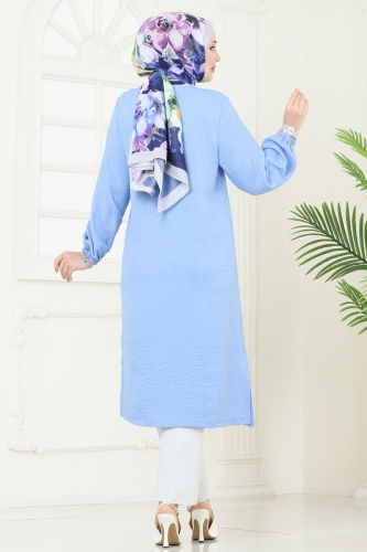 moda selvim Omzu Taşlı Sofia Tunik 3124HBS856 Bebe Mavisi - Thumbnail
