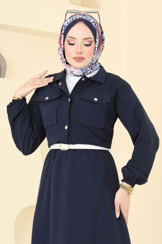 moda selvim Önden Çıtçıtlı Etekli Takım 2013MP806 Laci - Thumbnail