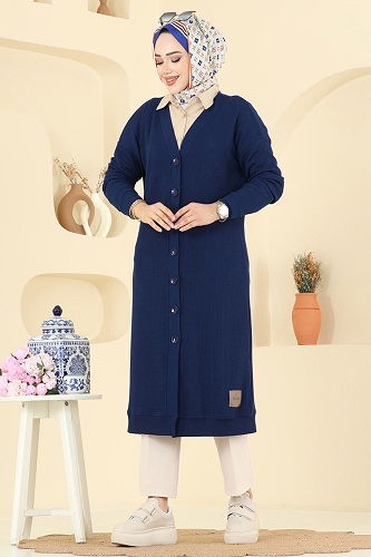 moda selvim Önden Düğme Detaylı Hırka 6038TEG847 Laci - Thumbnail