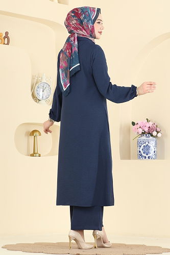 moda selvim Önden Düğmeli 2 li Takım 3031SMD1186 Laci - Thumbnail