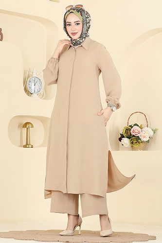 moda selvim Önden Düğmeli 2 li Takım 3031SMD1186 Vizyon - Thumbnail