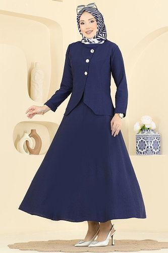 moda selvim Önden Düğmeli 2 li Takım 4782ZNK1009 Laci - Thumbnail