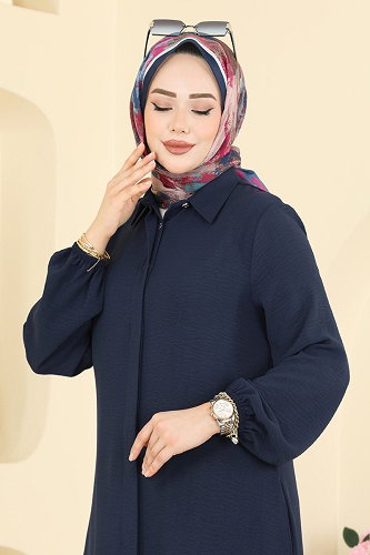 moda selvim Önden Düğmeli 2 li Takım 9240PLK541 Koyu Laci - Thumbnail