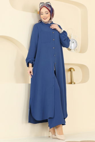 T.R.T. - Önden Düğmeli Aerobin Takım 1973TRT545 İndigo