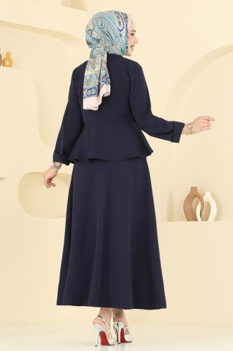 moda selvim Önden Düğmeli Etekli Takım 2677SL432 Laci - Thumbnail