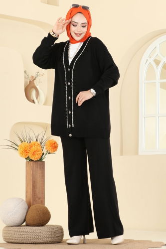 B.R.Z - Önden Düğmeli Hırkalı Takım 25302BRZ597 Siyah