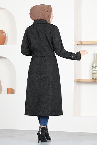 moda selvim معطف أسود MSL4421-M - Thumbnail