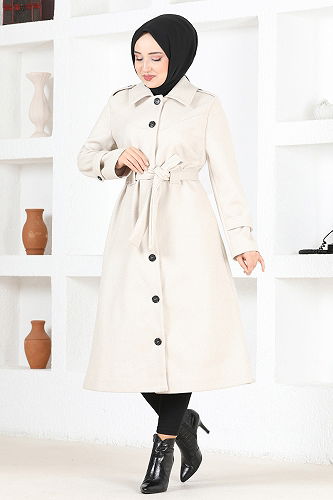 moda selvim معطف بيج MSL4421-M - Thumbnail