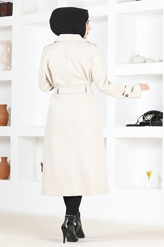 moda selvim معطف بيج MSL4421-M - Thumbnail