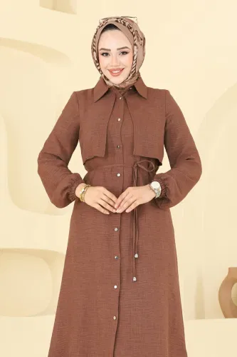 S.L. - Önden Düğmeli Sofia Takım 2674SL432 Taba