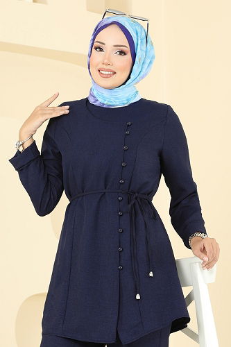 moda selvim Önden Düğmeli Sofia Takım 2720SL432 Laci - Thumbnail