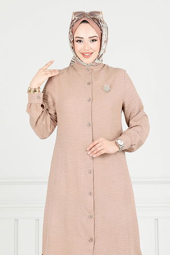 moda selvim Önden Düğmeli Sofia Takım 407DVL817 Vizyon - Thumbnail