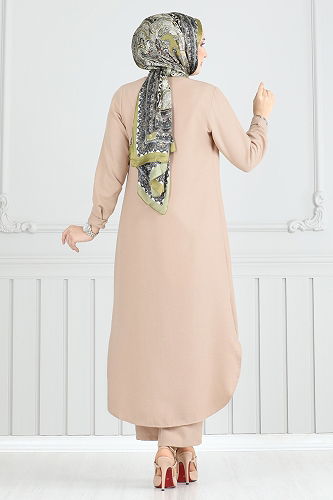 moda selvim Önden Düğmeli Takım 808OZN1046 Vizyon - Thumbnail