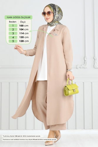 moda selvim Önden Düğmeli Takım 808OZN1046 Vizyon - Thumbnail