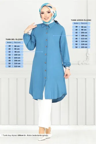 MRV B.G.S. - Önden Düğmeli Tunik 0171BGS895-M Petrol