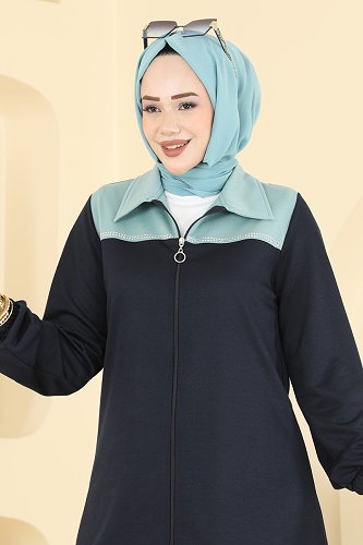 moda selvim Önden Fermuarlı 2 li Takım PL9235 Laci - Thumbnail