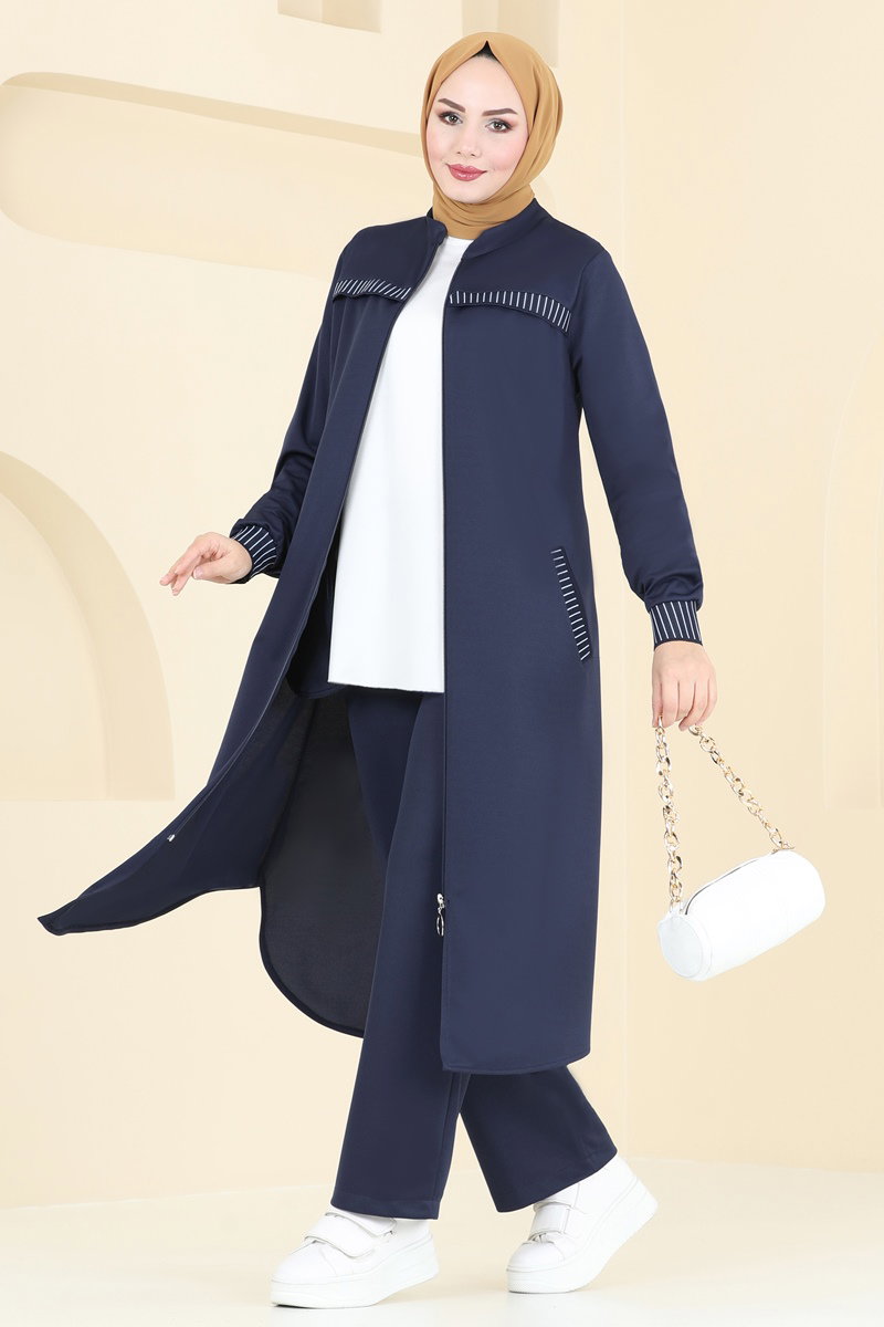Önden Fermuarlı Garnili Takım 2554SL432 Laci
