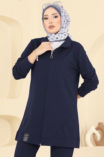 moda selvim Önden Fermuarlı İki İp Takım PL9176 Laci - Thumbnail