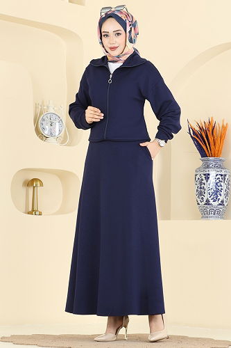 moda selvim Önden Fermuarlı Modal Takım 2601ERK1158 Laci - Thumbnail