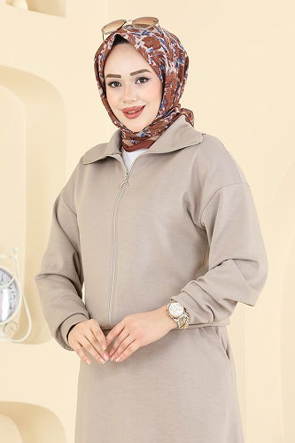 moda selvim Önden Fermuarlı Modal Takım 2601ERK1158 Vizyon - Thumbnail