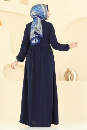 moda selvim Önden Fermuarlı Pardesü Ferace 0034BG354 Laci - Thumbnail