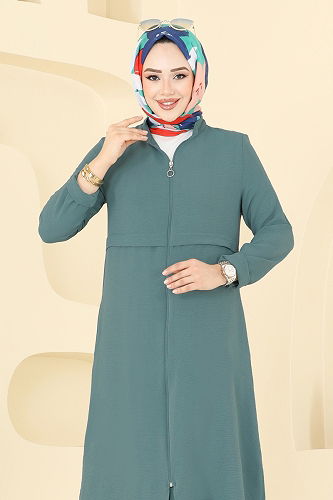 moda selvim Önden Fermuarlı Tesettür Takım 379DVL817 Mint - Thumbnail