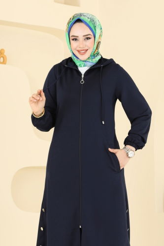 moda selvim Önden Fermuarlı Tesettür Takım PL9147 Laci - Thumbnail