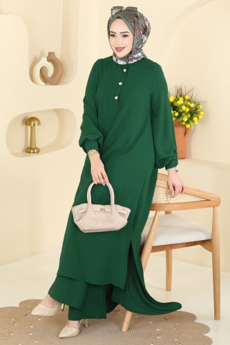 S.L.K. - Önden Yarım Düğmeli Takım 2845SLK540 Zümrüt