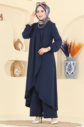 moda selvim Önden Yırtmaçlı 2 li Takım 2824SLK540 Laci - Thumbnail