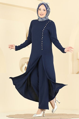 moda selvim Önden Yırtmaçlı 2 li Takım 8334AB368 Laci - Thumbnail
