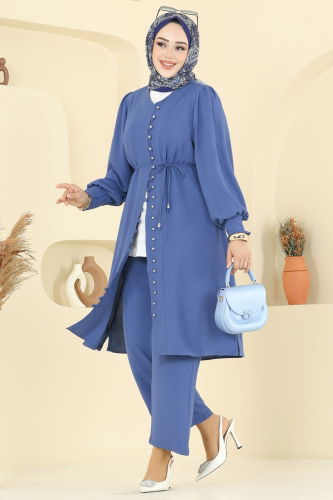 U.Z. - Önü Düğmeli Aerobin Takım 6081UZ662 İndigo
