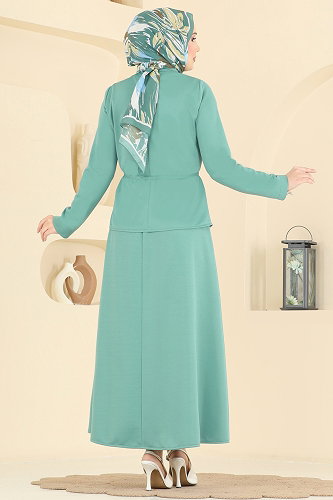 moda selvim Önü Pileli 2 li Takım 2879SLK540 Mint - Thumbnail