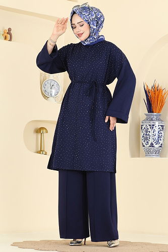 moda selvim Önü Taşlı Modal Takım 2605ERK1158 Laci - Thumbnail