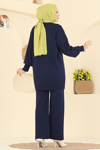 moda selvim Önü Taşlı Triko Takım 1109MT581 Laci - Thumbnail