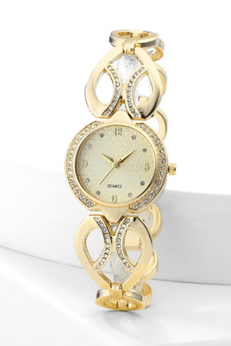 C.L.S.K. - Oval Detaylı Şık Saat 9011CLSK1184 Gold