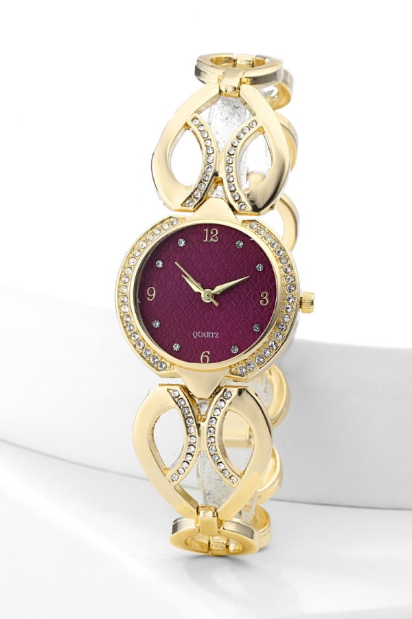 Modaselvim SAAT Oval Detaylı Şık Saat 9011CLSK1184 Gold&Bordo