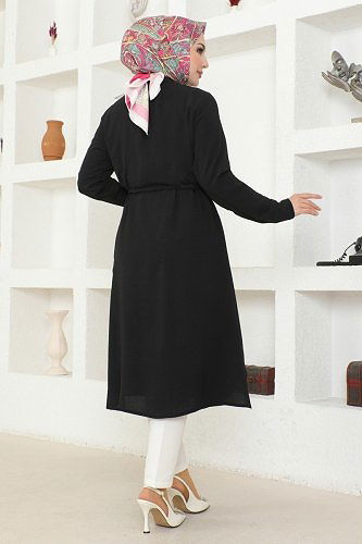 moda selvim Ovecoat 6868S324 Black - Thumbnail