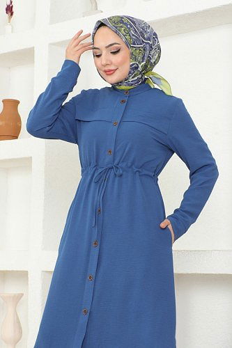 moda selvim 6868S324 ياقوتي ملابس قصيره - Thumbnail