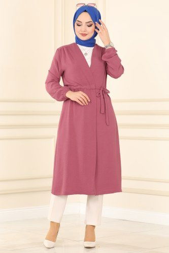 moda selvim Overcoat 0011UZ662 Dried Rose - Thumbnail