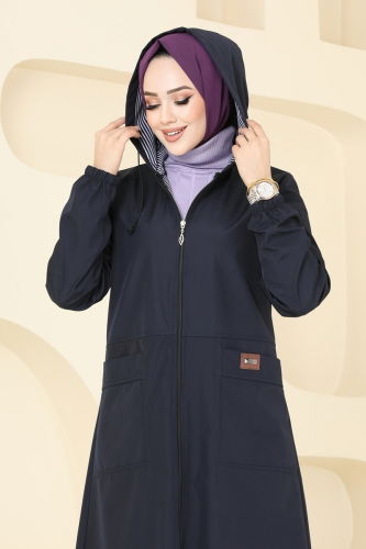 moda selvim Overcoat 1004MSA980 Navy Blue - Thumbnail