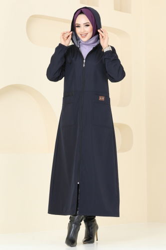 moda selvim Overcoat 1004MSA980 Navy Blue - Thumbnail