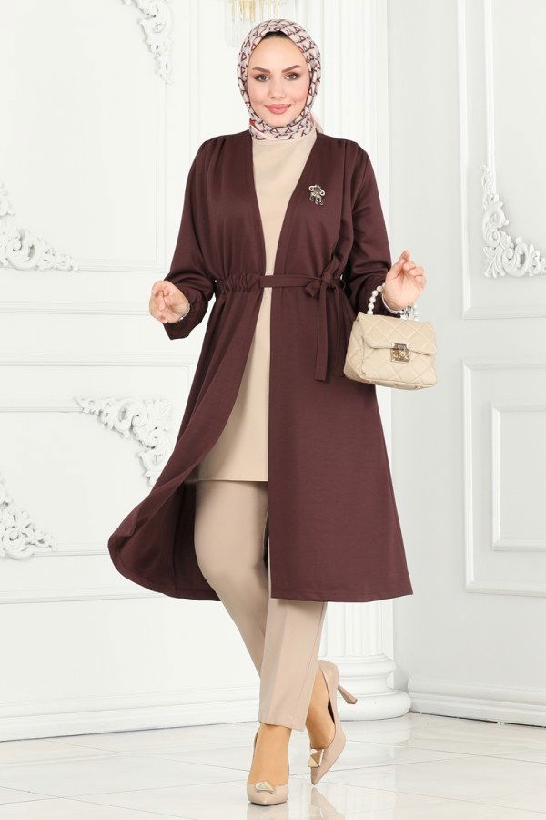 Overcoat 10074ETT926 Brown - 2