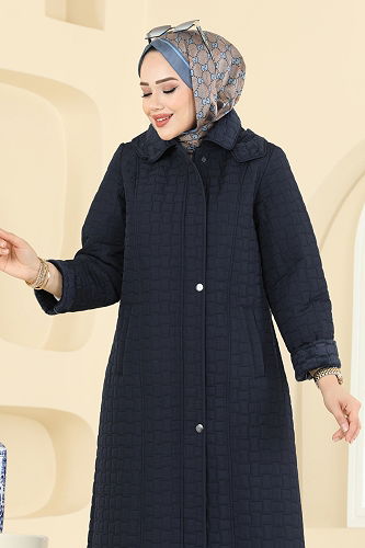 moda selvim Overcoat 1162OZT1013 Navy Blue - Thumbnail