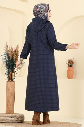 moda selvim Overcoat 1314-1ORG1169 Navy Blue - Thumbnail